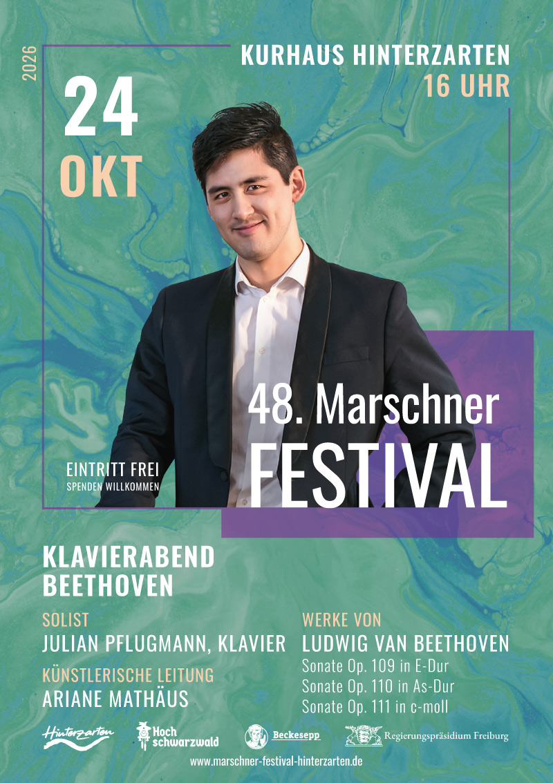 Marschner Festival 2026 - 24. Oktober - Klavierabend Ludwig van Beethoven