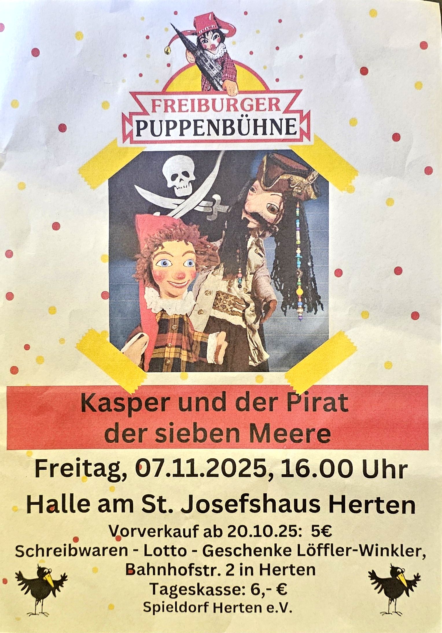 Kartenvorverkauf Kasper und der Pirat am 7.11.2025