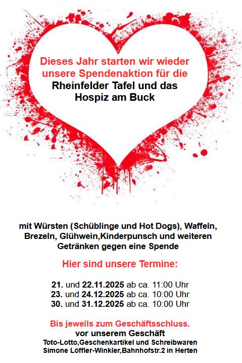 Spendenaktion f&uuml;r die Rheinfelder Tafel und das Hospiz am Buck