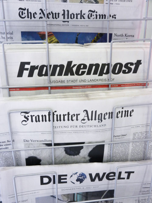 Zeitungsangebot mit New York Times, Frankenpost, Die Welt, Frankfurter Allgemeine und mehr